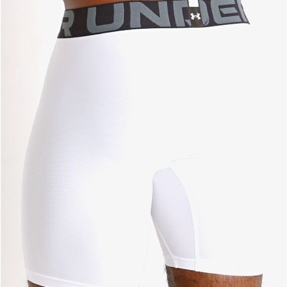 UNDER ARMOUR HEATGEAR COMPRESSION SHORTS WHITE size large NWT in packaging - Picture 4 of 8